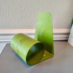 MCM green Bookend Decor Metal coiled bookworm made in England Funky Vintage